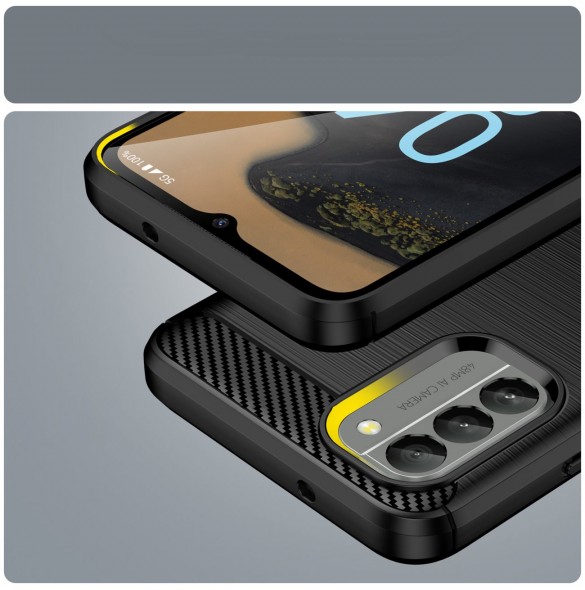 Carbon Case skal för Nokia G400 flexibelt silikon kolfodral svart