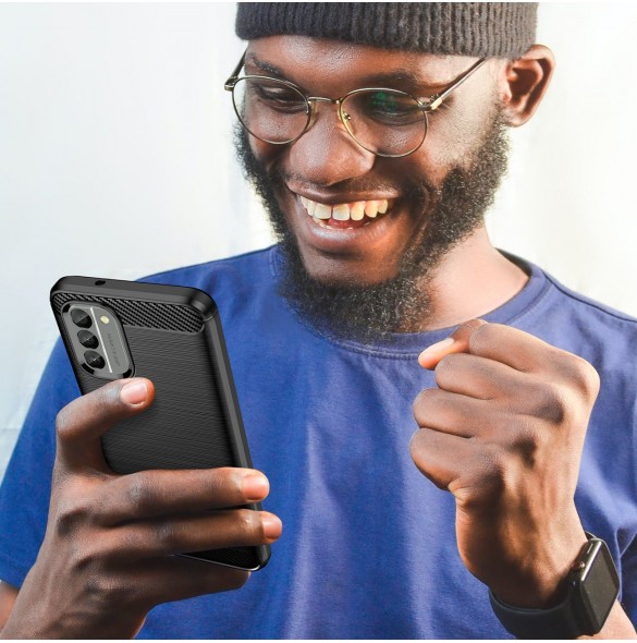 Carbon Case skal för Nokia G400 flexibelt silikon kolfodral svart