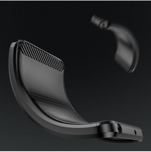 Carbon Case väska för Realme C33 flexibel silikon kolfodral svart