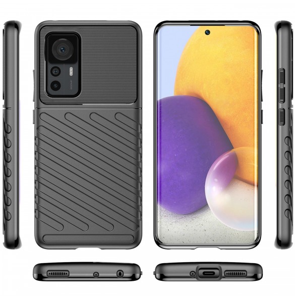 Thunder Case fodral för Xiaomi 12T Pro / Xiaomi 12T silikon pansarfodral svart