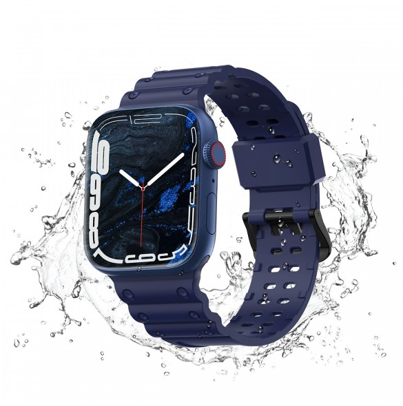 Rem Trippelskydd Apple Watch SE-rem, 9, 8, 7, 6, 5, 4, 3, 2, 1 (41, 40, 38 mm) armband marinblått