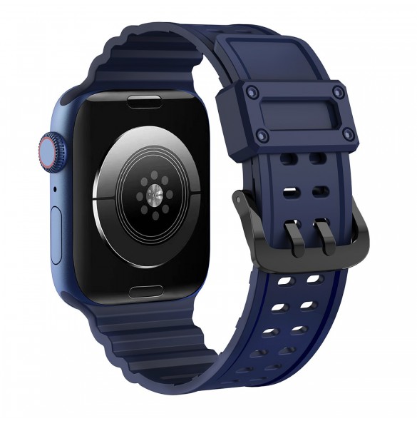 Rem Trippelskydd Apple Watch SE-rem, 9, 8, 7, 6, 5, 4, 3, 2, 1 (41, 40, 38 mm) armband marinblått