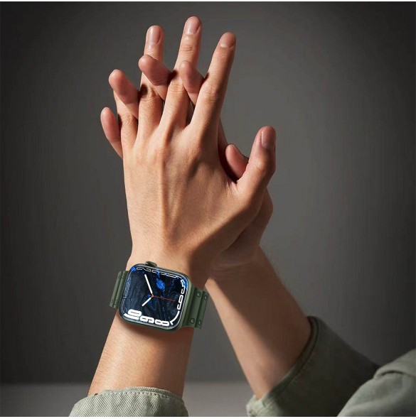 Rem Trippelskydd Apple Watch SE-rem, 9, 8, 7, 6, 5, 4, 3, 2, 1 (41, 40, 38 mm) armband marinblått