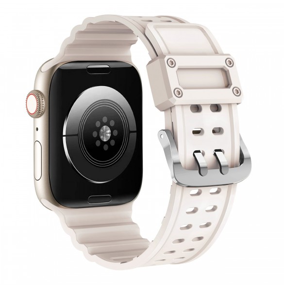 Rem Trippelskydd Apple Watch SE-rem, 9, 8, 7, 6, 5, 4, 3, 2, 1 (41, 40, 38 mm) armband beige