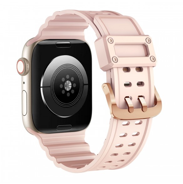 Rem Trippelskydd Apple Watch SE-rem, 9, 8, 7, 6, 5, 4, 3, 2, 1 (41, 40, 38 mm) armband rosa