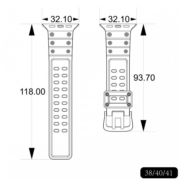 Rem Trippelskydd Apple Watch SE Band, 9, 8, 7, 6, 5, 4, 3, 2, 1 (41, 40, 38 mm) Armband Transparent
