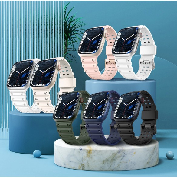 Rem Trippelskydd Apple Watch SE Band, 9, 8, 7, 6, 5, 4, 3, 2, 1 (41, 40, 38 mm) Armband Transparent