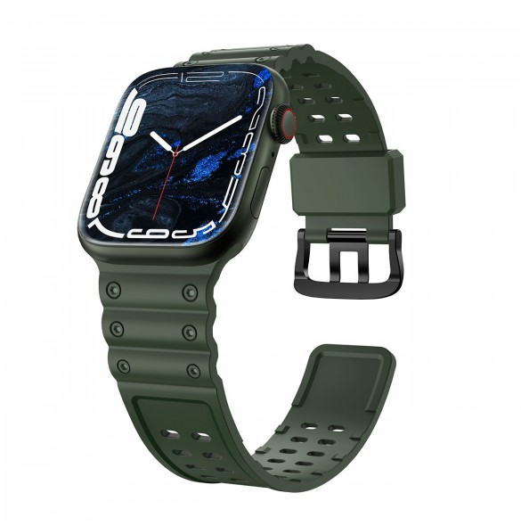 Rem Trippelskydd Apple Watch Ultra, SE, 9, 8, 7, 6, 5, 4, 3, 2, 1 (49, 45, 44, 42 mm) bandarmband grönt