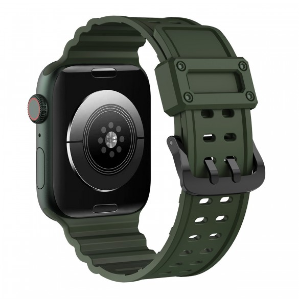 Rem Trippelskydd Apple Watch Ultra, SE, 9, 8, 7, 6, 5, 4, 3, 2, 1 (49, 45, 44, 42 mm) bandarmband grönt