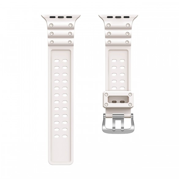 Rem Trippelskydd Apple Watch Ultra, SE, 9, 8, 7, 6, 5, 4, 3, 2, 1 (49, 45, 44, 42 mm) armband beige