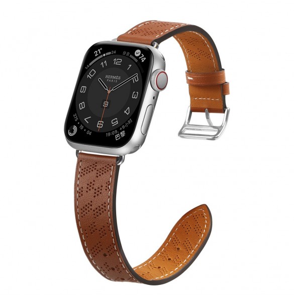 Armband Läderarmband Apple Watch SE, 9, 8, 7, 6, 5, 4, 3, 2, 1 (41, 40, 38 mm) armband brunt