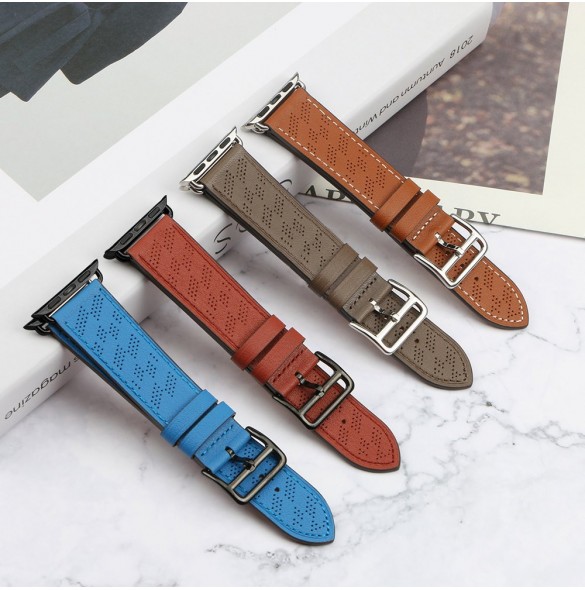 Armband Läderarmband Apple Watch SE, 9, 8, 7, 6, 5, 4, 3, 2, 1 (41, 40, 38 mm) armband brunt