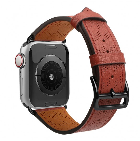 Armband Läderarmband Apple Watch SE, 9, 8, 7, 6, 5, 4, 3, 2, 1 (41, 40, 38 mm) armband rött