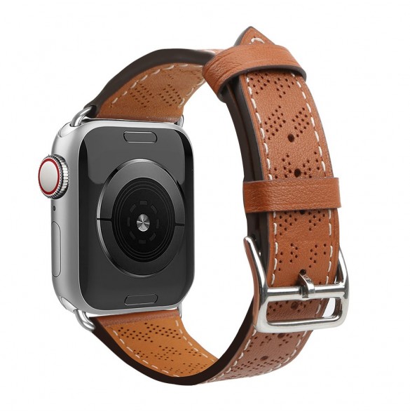 Armband Läderarmband Apple Watch Ultra, SE, 9, 8, 7, 6, 5, 4, 3, 2, 1 (49, 45, 44, 42 mm) bandarmband brunt