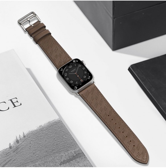 Armband Läderarmband Apple Watch Ultra, SE, 9, 8, 7, 6, 5, 4, 3, 2, 1 (49, 45, 44, 42 mm) bandarmband mörkbrunt