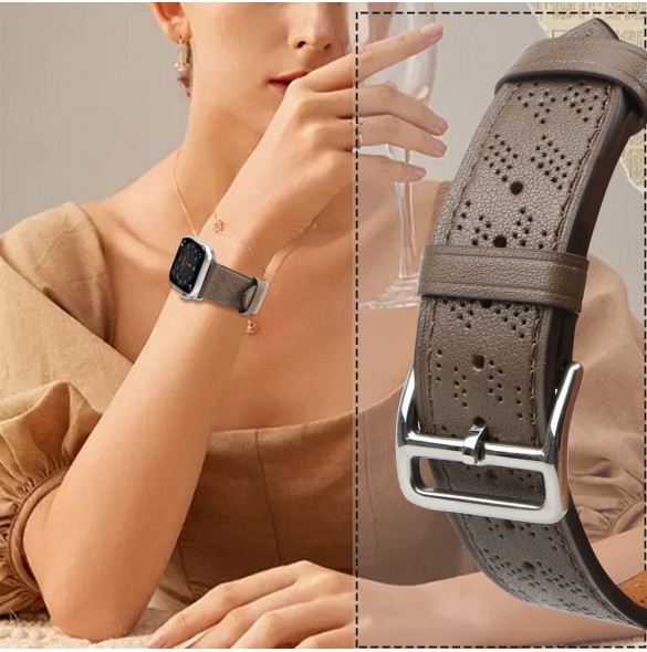 Armband Läderarmband Apple Watch Ultra, SE, 9, 8, 7, 6, 5, 4, 3, 2, 1 (49, 45, 44, 42 mm) bandarmband mörkbrunt