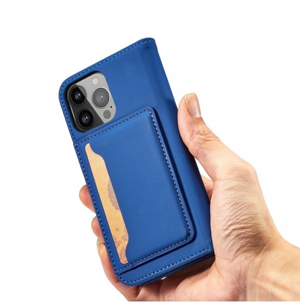 Magnetkortfodral för Samsung Galaxy A34 5G flip-fodral plånboksställ blå