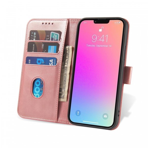 Magnetfodral för Samsung Galaxy A34 5G skal med flip plånboksställ Rosa