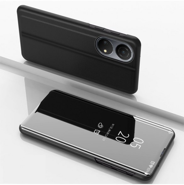 Clear View Case-fodral för Honor X8 5G flip-fodral svart