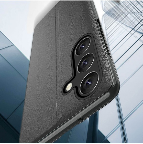 Eco Leather View Case-fodral till Samsung Galaxy A54 5G med ett flipstativ svart
