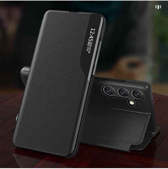Eco Leather View Case-fodral till Samsung Galaxy A54 5G med ett flipstativ svart