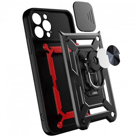 Hybrid Armor Camshield-fodral för Vivo Y16 / Vivo Y02s pansarfodral med kameraskydd svart