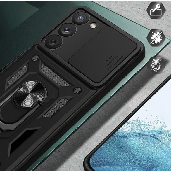 Hybrid Armor Camshield-fodral till Samsung Galaxy A14 pansarfodral med kamerafodral blå