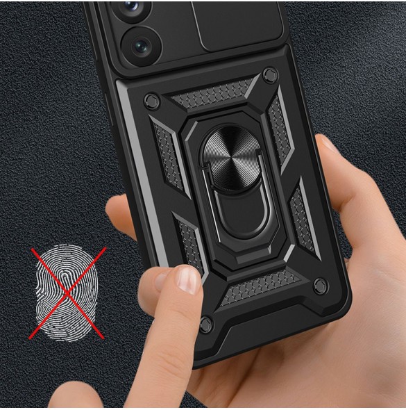 Hybrid Armor Camshield-fodral till Samsung Galaxy A14 pansarfodral med kamerafodral blå