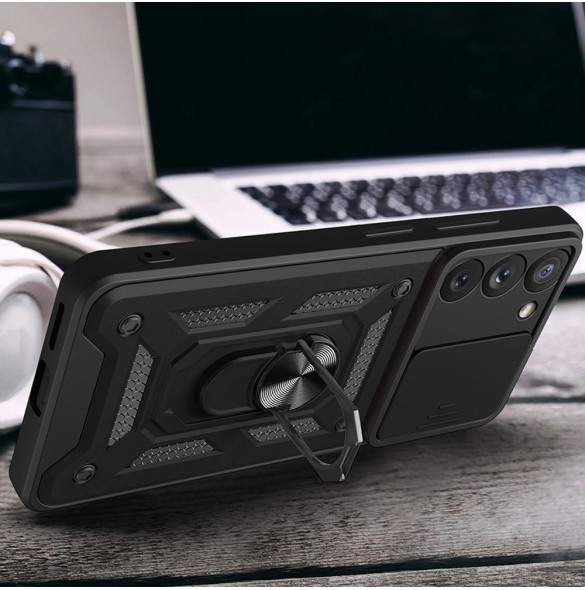 Hybrid Armor Camshield-fodral till Samsung Galaxy A14 pansarfodral med kamerafodral blå