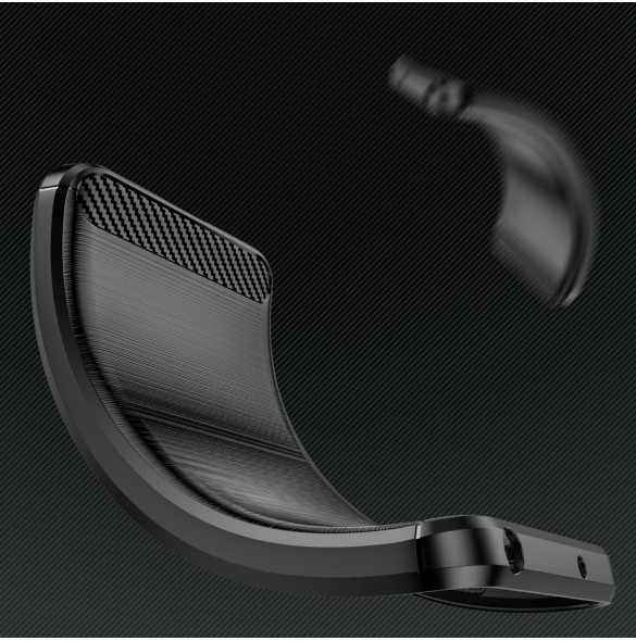 Carbon Case för Samsung Galaxy A04e flexibelt silikon kolfodral svart