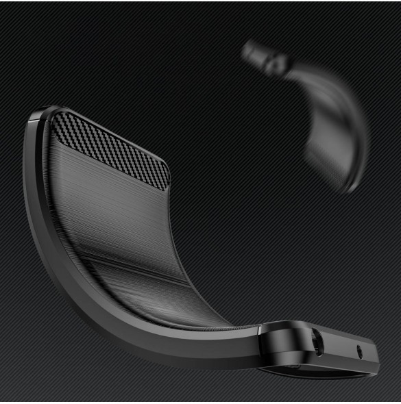 Carbon Case fodral för Xiaomi Redmi A1+ flexibel silikon kolfodral svart