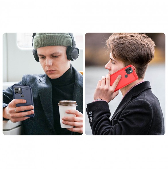 Carbon Case fodral för Xiaomi Redmi A1+ flexibel silikon kolfodral svart