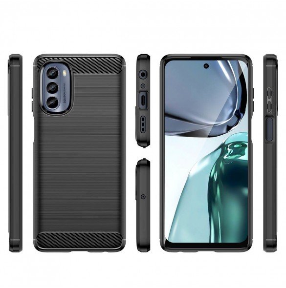 Kolfodral för Motorola Moto G62 5G flexibelt silikon kolfodral svart