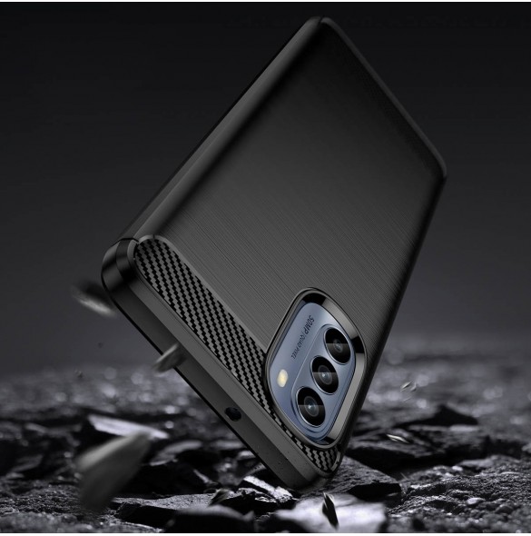 Kolfodral för Motorola Moto G62 5G flexibelt silikon kolfodral svart
