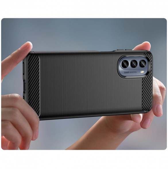 Kolfodral för Motorola Moto G62 5G flexibelt silikon kolfodral svart