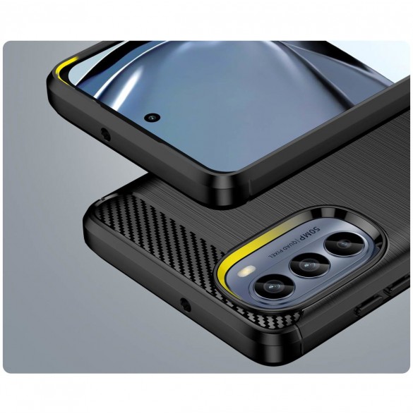 Kolfodral för Motorola Moto G62 5G flexibelt silikon kolfodral svart