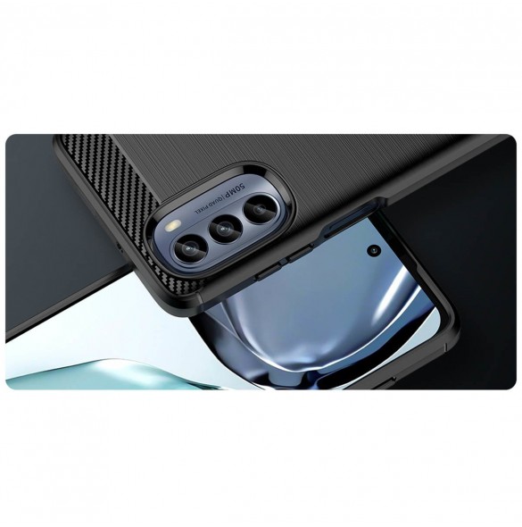 Kolfodral för Motorola Moto G62 5G flexibelt silikon kolfodral svart