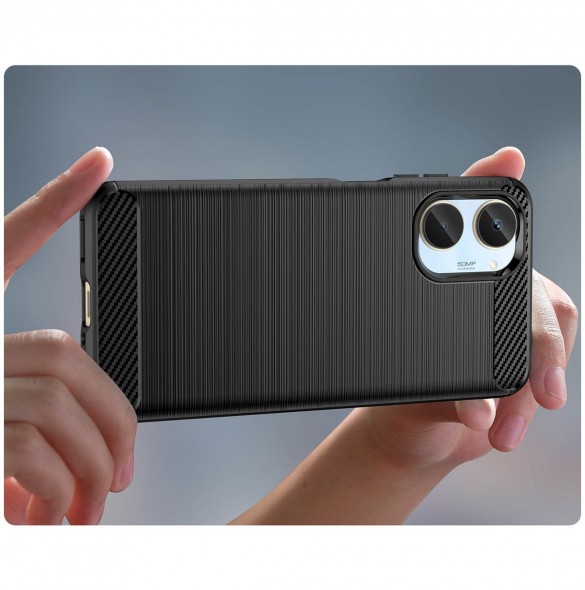 Carbon Case-fodral för Realme 10 flexibel silikon kolfodral svart