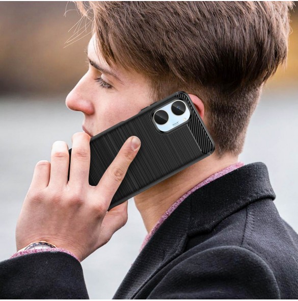Carbon Case-fodral för Realme 10 flexibel silikon kolfodral svart