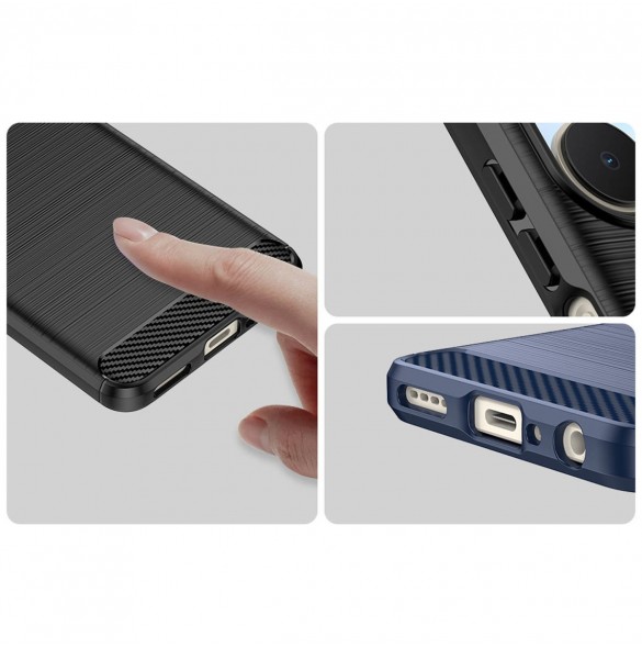 Carbon Case-fodral för Realme 10 flexibel silikon kolfodral svart