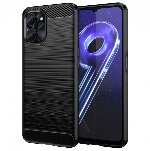 Kolfodral för Realme 10 5G / Realme 9i 5G Flexibelt silikonkolskydd Svart