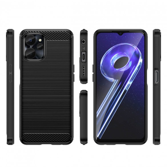 Kolfodral för Realme 10 5G / Realme 9i 5G Flexibelt silikonkolskydd Svart