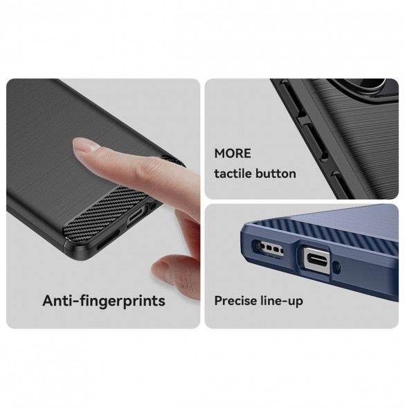 Carbon Case-fodral för Realme 10 Pro+ flexibel silikon kolfodral svart