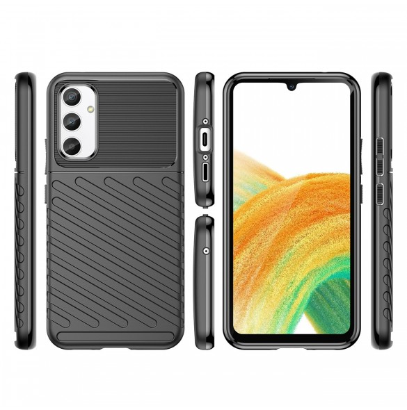 Thunder Fodral för Samsung Galaxy A34 5G silikon pansarfodral blå