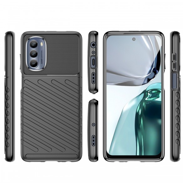 Thunder Fodral till Motorola Moto G62 5G silikon pansarfodral svart