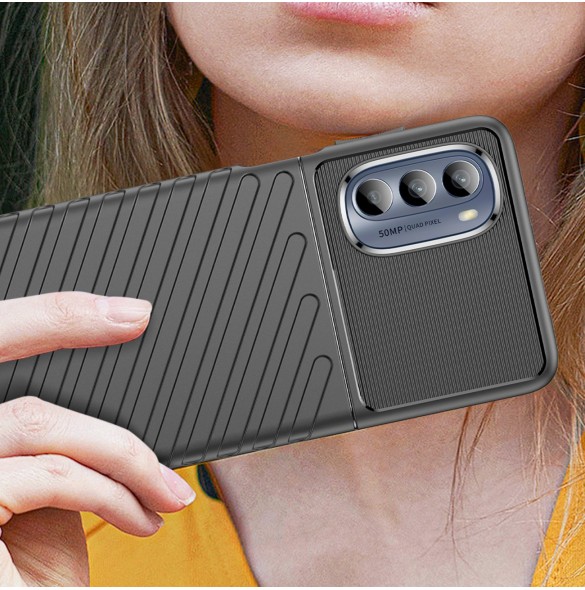 Thunder Fodral till Motorola Moto G62 5G silikon pansarfodral svart
