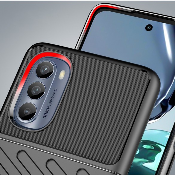 Thunder Fodral till Motorola Moto G62 5G silikon pansarfodral svart