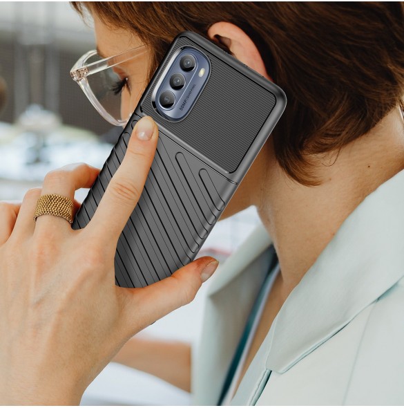 Thunder Fodral till Motorola Moto G62 5G silikon pansarfodral svart