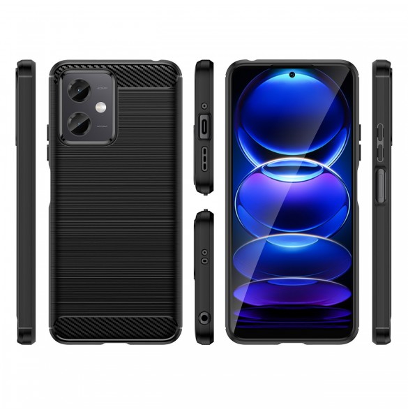 Kolfodral för Xiaomi Poco X5 5G / Redmi Note 12 5G flexibelt silikon kolfodral svart