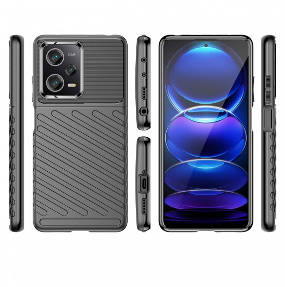 Thunder Case för Xiaomi Poco X5 Pro 5G / Redmi Note 12 Pro silikon pansarfodral svart